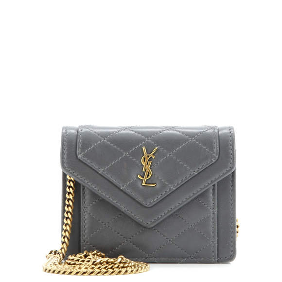 Saint Laurent Micro Gaby Envelope Chain Crossbody Bag Quilted Leather - Picture 1 of 6